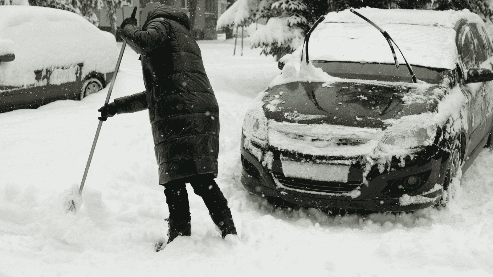 Residential snow clearing in Latham, NY — Frosty Snow Management removing snow from driveways and walkways for local homeowners.